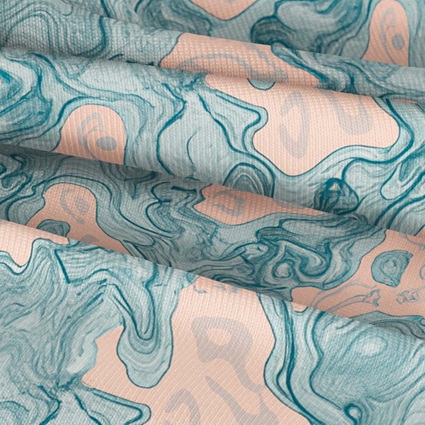 Tejido lycra para bikini con estampado topográfico