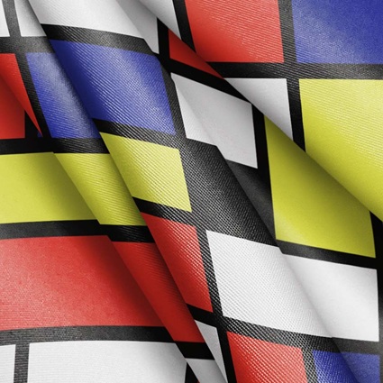 Obra de arte estilo Mondrian impresa en tela