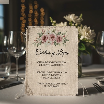 Tweed para cartel personalizado en boda